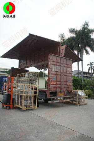 湖南經銷定制的多套渦流洗菜機等設備專車發貨交付！